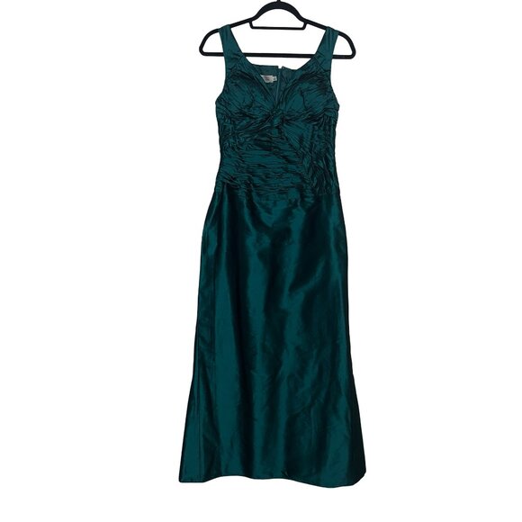 Teri Jon By Rickie Freeman Dresses & Skirts - Teri Jon Rickie Freeman Women's MetallicEmerald 100% Silk Sleeveless Gown  Sz 14